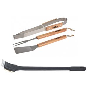 BBQ/barbecue gereedschap set 4-delig RVS