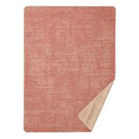 Omkeerbare deken van katoen/scheerwol, baksteen 130 x 180 cm