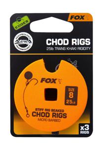 Fox Edge Armapoint Stiff Rig Beaked Chod Rigs 3St. 25LB Size 8