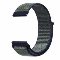 By Qubix - Compatible met Garmin Venu/Sq / Sq2 / 2 plus - Sport Loop nylon bandje - Blauw met groene band - Compatible Garmin bandje - Bandbreedte: 20mm