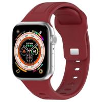 By Qubix - Square siliconen band - Bordeaux - Compatible met Apple Watch 44mm / 45mm / 46mm / 49mm - Compatible Apple watch bandjes
