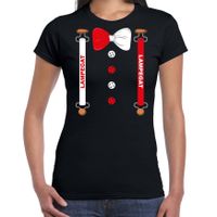 Carnaval stad Lampegat / Eindhoven bretels en strik verkleed shirt zwart voor dames 2XL  - - thumbnail