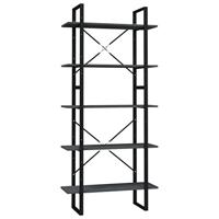 vidaXL Boekenkast met 5 schappen 80x30x175 cm grenenhout grijs, kast, boekenplank, boekenschap, kasten, boekenplanken, boekenschappen, opbergrek