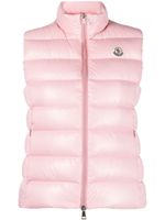 Moncler gilet matelassé à patch logo - Rose