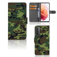 Samsung Galaxy S21 Telefoon Hoesje Army Dark - thumbnail