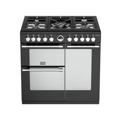 Stoves Sterling S900 DF Range-fornuis Gaskookplaat Zwart, Roestvrijstaal A Stoves Sterling S900 DF Range-fornuis Gaskookplaat Zwart, Roestvrijstaal A