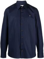 Vivienne Westwood Orb-embroidered cotton shirt - Bleu