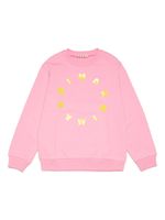 Marni Kids sweat en coton à logo imprimé - Rose