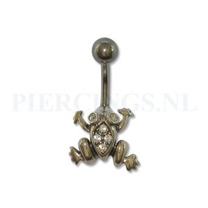 Navelpiercing sterling zilver kikker