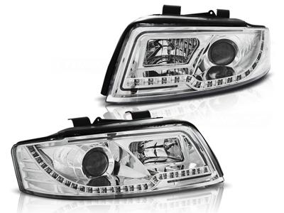 Tuning-Tec Koplampen met parkeerlicht voor Audi A4 10 00-10 04 LED TUBE LIGHTS CHROOM