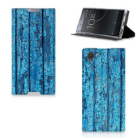 Sony Xperia L1 Book Wallet Case Wood Blue - thumbnail