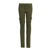 WE Fashion Blue Ridge skinny cargobroek donkergroen