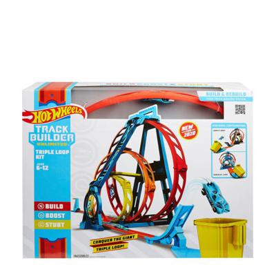 Hot Wheels Track Builder - Driedubbele loopingset