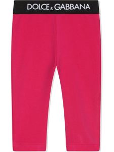 Dolce & Gabbana Kids legging à taille logo Interlock - Rose