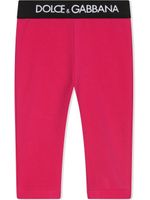 Dolce & Gabbana Kids legging à taille logo Interlock - Rose