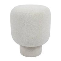 Giga Meubel - Poef Rond - Beige Bouclé - 45x45x45cm - Avia