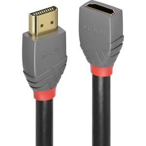 LINDY 36477 HDMI-kabel HDMI Verlengkabel HDMI-A-stekker, HDMI-A-bus 2.00 m Antraciet, Zwart, Rood 4K UHD, Vergulde steekcontacten