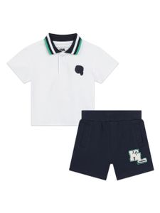 Karl Lagerfeld Kids ensemble short-polo à logo imprimé - Bleu