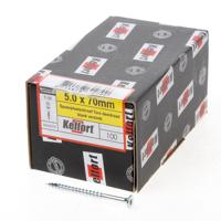 Kelfort Spaanplaatschroef platverzonken kop verzinkt T25 deeldraad 5.0 x 70mm