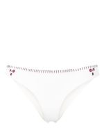 Frankies Bikinis bas de bikini Sawyer à fleurs brodées - Blanc