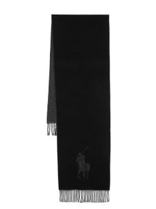 Polo Ralph Lauren frayed-edge Polo Pony scarf - Noir