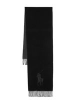 Polo Ralph Lauren frayed-edge Polo Pony scarf - Noir - thumbnail