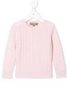 N.PEAL KIDS pull en maille torsadée - Rose