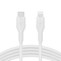 Belkin BoostCharge Flex siliconen USB Type C/Lightning-kabel (2 m), MFi-gecertificeerde 20 W PD Power Delivery-snellaadkabel voor iPhone 14/14 Plus, 13, 12, Pro, Max, mini, SE, iPad en meer – Wit