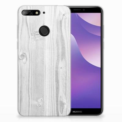 Huawei Y6 (2018) Bumper Hoesje White Wood