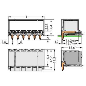 WAGO 2092-1422/200-000 Male behuizing (board) 2092 Totaal aantal polen: 2 Rastermaat: 5 mm Inhoud: 200 stuk(s)