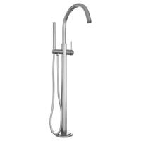 Badkraan Vrijstaand Brauer Brushed Edition Mengkraan Rond Geborsteld Nikkel PVD 1 Greeps met Staafhanddouche