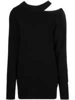 sacai pull nervuré à découpes aux épaules - Noir