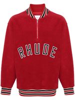 RHUDE sweat à col zippé - Rouge