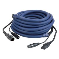 DAP IEC verlengkabel + DMX kabel, 6 meter (blauw)