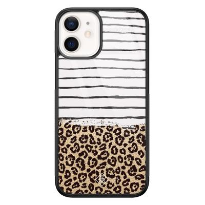 iPhone 12 mini glazen hardcase - Leopard lines