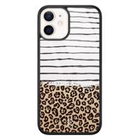 iPhone 12 mini glazen hardcase - Leopard lines