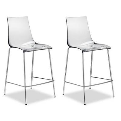 SCAB Barkruk Zebra AS 65 Cm - Set Van 2 - Transparant - Chromen