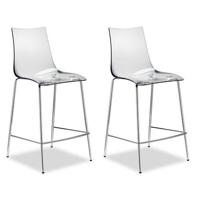 SCAB Barkruk Zebra AS 65 Cm - Set Van 2 - Transparant - Chromen