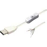 BKL Electronic USB-A 10080119-USB-kabel 2.0 A schakelaar wit stekker, recht 11080119