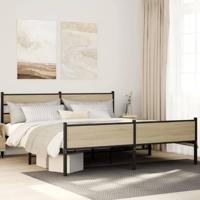 vidaXL Bedframe zonder matras metaal sonoma eikenkleurig 183x213 cm
