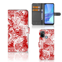 Telefoonhoesje met Naam OPPO A53 | OPPO A53s Angel Skull Rood - thumbnail