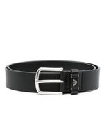 Emporio Armani ceinture en cuir à boucle logo - Noir - thumbnail