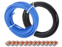 Set Installatiedraad 10 m blauw, zwart met Wago Lasklemmen