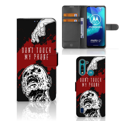 Motorola G8 Power Lite Portemonnee Hoesje Zombie Blood Motorola G8 Power Lite Portemonnee Hoesje Zombie Blood