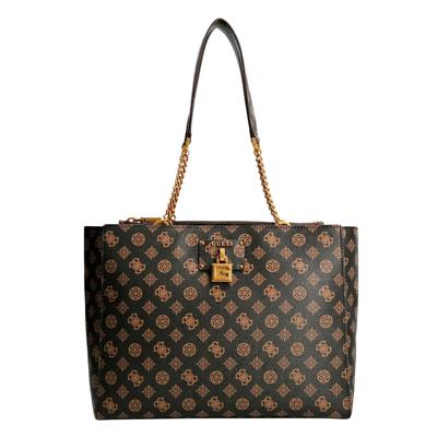 Guess Centre Stage Society Tote mocha logo Damestas Guess Centre Stage Society Tote mocha logo Damestas