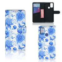 Hoesje voor Alcatel 1S (2021) Flowers Blue