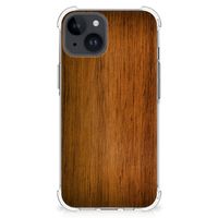 iPhone 15 Stevig Telefoonhoesje Donker Hout - thumbnail