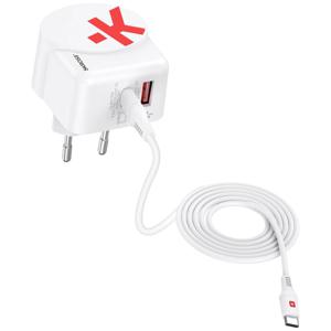 Skross Euro USB Charger AC45PD + USB-C cable USB-oplader 45 W Binnen, Thuis Uitgangsstroom (max.) 4.05 A Aantal uitgangen: 2 x USB 3.2 Gen 1 bus A (USB 3.0),