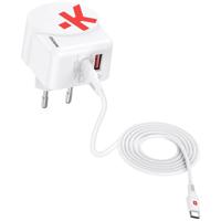 Skross Euro USB Charger AC45PD + USB-C cable USB-oplader 45 W Binnen, Thuis Uitgangsstroom (max.) 4.05 A Aantal uitgangen: 2 x USB 3.2 Gen 1 bus A (USB 3.0), - thumbnail