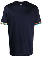 Paul Smith t-shirt en coton à bords rayés - Bleu